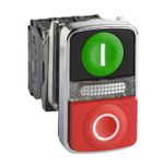 PULSADOR-DOBLE-LUM-VER-ROJ-240V-IP66-XB4BW73731M5