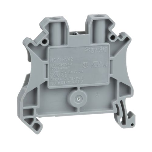 Borne conex tornillo, 2pts. 4mm², gris NSYTRV42