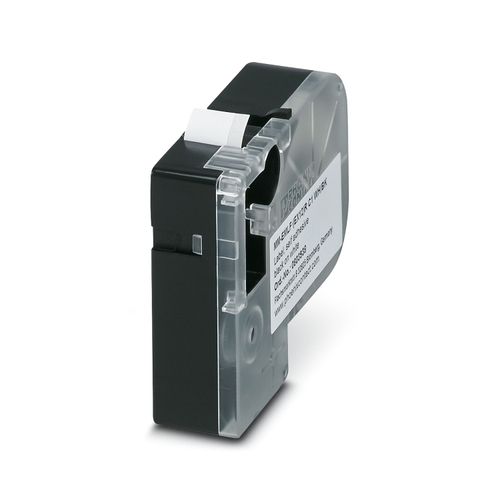 Cassette con Marcador Adhesivo, Negro sobre Blanco, MM-EMLF (EX12)R C1 WH/BK, L=8m