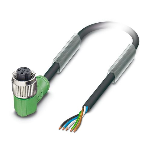 Cable sensor/actuador, SAC-5P- 3,0-PUR/M12FR, 5P, L=3m, HembraACODADO M12-Cable Libre, Cod.A-PUR