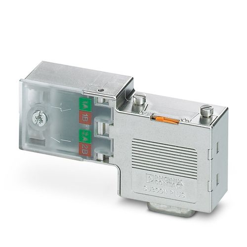 Conector ProfiBus, SUBCON-PLUS-PROFIB/90/SC, Entrada de Cable 90º c/puerto PROFIBUS p/PC,Tornillo