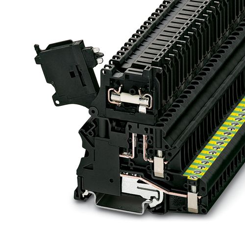 Borne Portafusible, Pie-Tierra, UT 4-PE/HESI LA 250 (5X20), 6.3A, 0.14-6mm2(26-10AWG),110-250VDC/AC