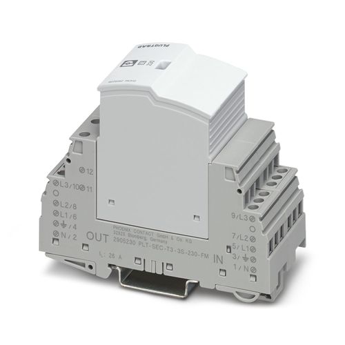 Disp. de protec. contra sobretensiones PLT-SEC-T3-3S-230-FM, Tipo 3, (L1,L2,L3,N,PE), V=264 VAC