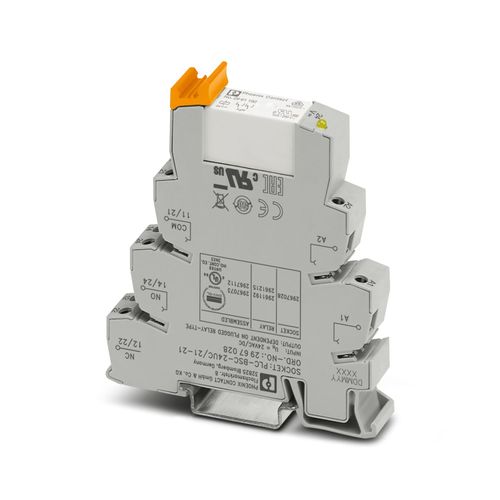 Modulo Rele + Base, PLC-RSC-24UC/21-21 B:24VAC/DC, O: 5-250VAC/DC, 6A, 2NANC, Tornillo