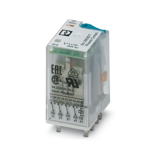 Rele Enchufable, REL-IR4/LDP- 24DC/4X21, B:24VDC, O:5-250VAC/DC, 4NANC