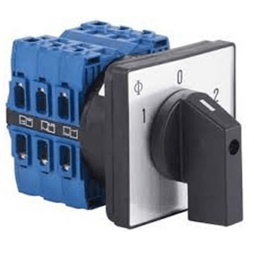 Conmutador Amperimetrico 2TC, 0-R-S-T angulo de 360°, 20A, IP66, CA10.WAA021.600.EF
