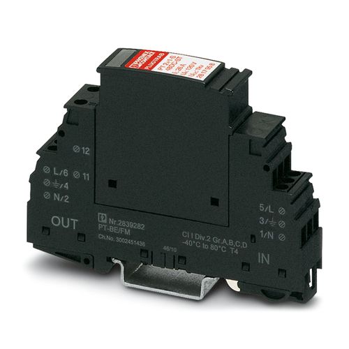 Disp. de protec. contra sobretensiones PT 2+1-S-48DC/FM, tipo 3, Tornillo, V=60VDC