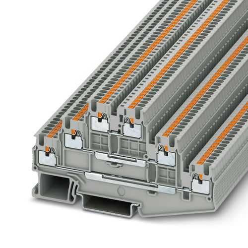 Borne de Paso, 3PISOS, PT 1,5/S-3L 15A, 0.14-1.5mm2(26-14 AWG),PUSH-IN,  A=3.5mm
