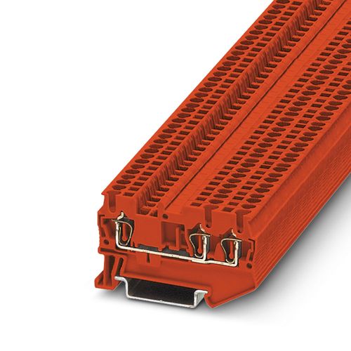 Borne de paso ST 1,5-TWIN RD, 17.5A, 0.08-1.5MM2(28-16 AWG), Resorte, A=4.2mm