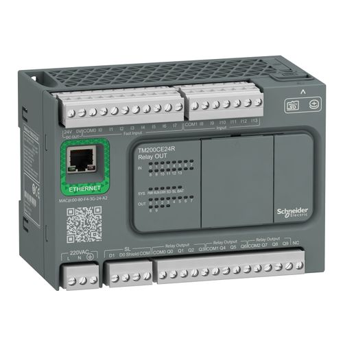 Plc Modicon M200 100 - 240 Vca 14di 10do Rele 1 Ethernet 1 Modbus Serial Tm200ce24r